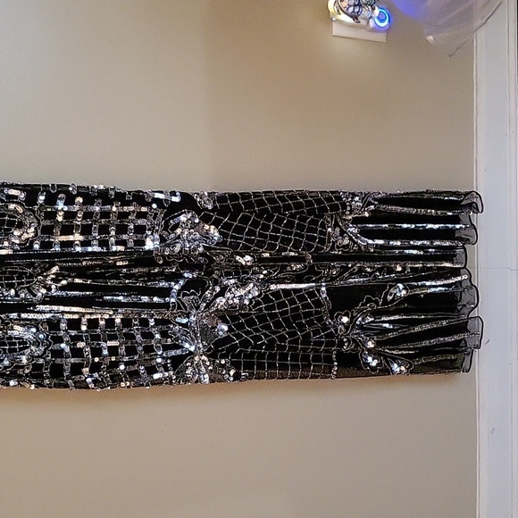 Ruffled Sleeve Sequin Maxi Dress - Picture 4 of 5